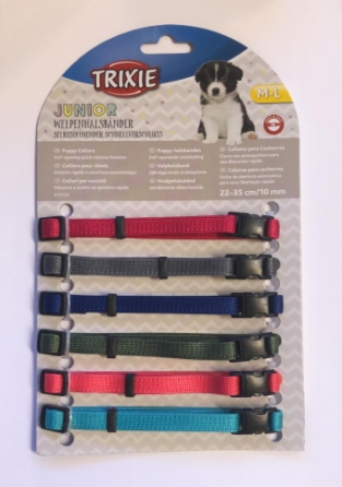 Puppy bandjes Trixie (aquablauw) 6 stuks  M/L