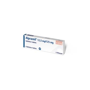 Alpramil 12,5/125 mg hond <br>tot 10 -25 kg 4 tabletten