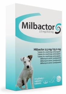 Milbactor kleine hond en Puppy hond (0,5-5 kg)<br> 8 tabletten